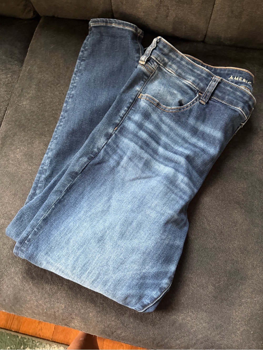 American Eagle Outfitters Dark Blue High-Rise Skinny Jeans